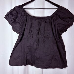 Black Pinup Girl Couture Black Women's Peasant Top